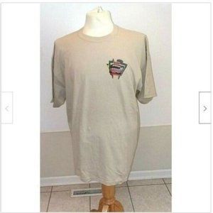 MENS Redbox Shirt Promotional Graphic Top XL Summer Fun Tan Advertising
